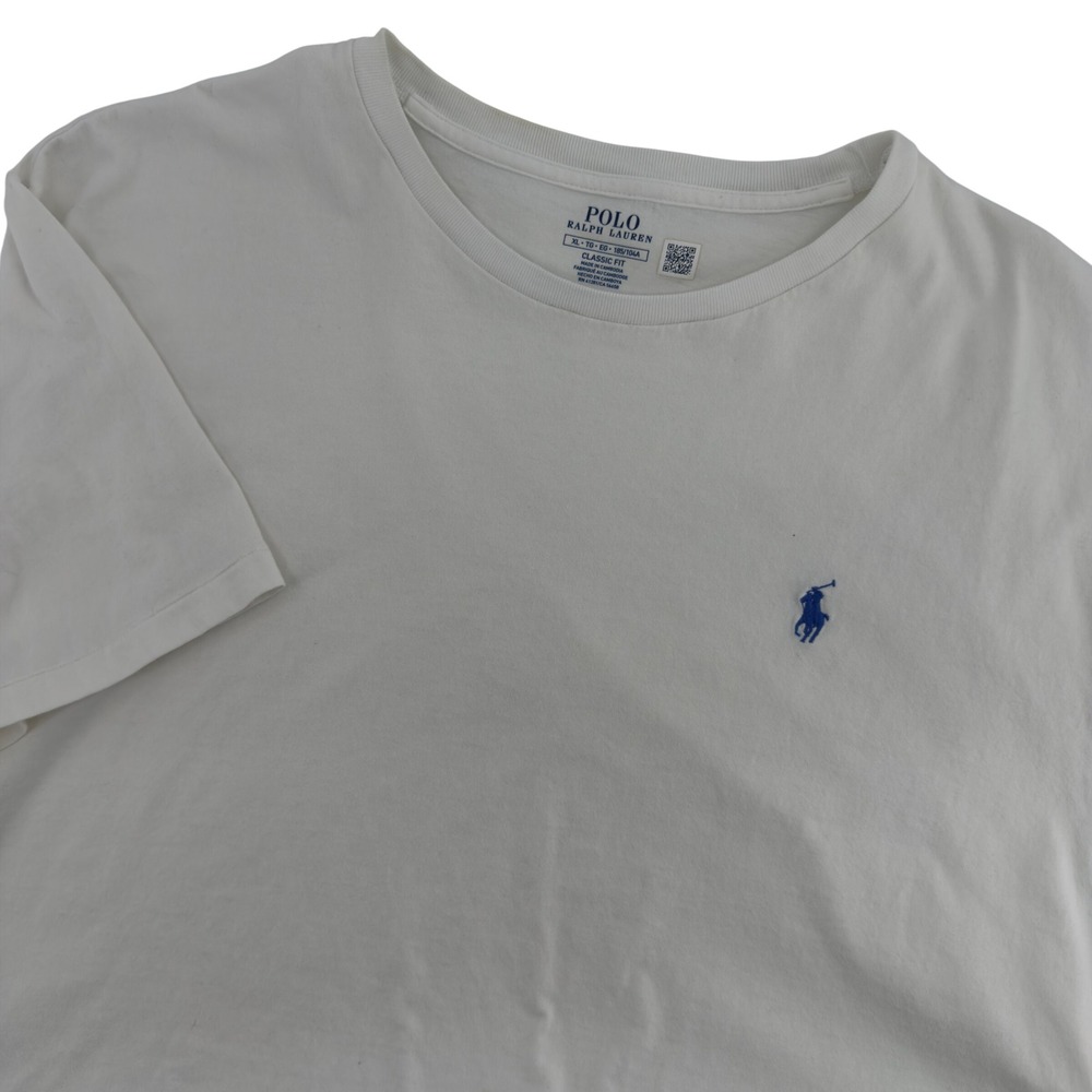 Polo Ralph Lauren Mens XL White Classic Fit T-Shirt Multi-Color Big Logo Pony